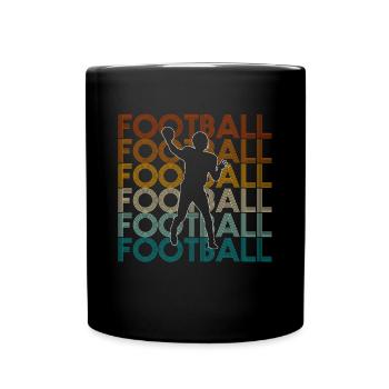 Vintage rétro quarterback chemise Football cadeau - Mug uni - noir - Devant