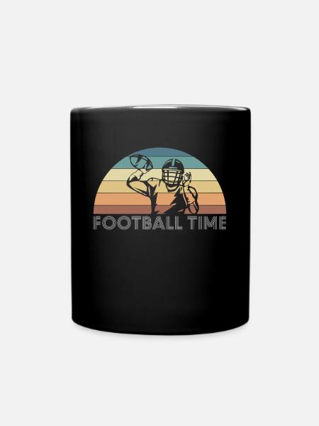Football Time Quarterback Shirt Geschenk - Tasse einfarbig - Schwarz