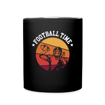 Football Time Quarterback Shirt Gift - Full Colour Mug - black - Front