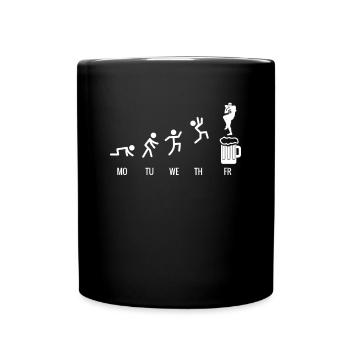 Football Quarterback Shirt Gift Beer - Full Colour Mug - black - Front