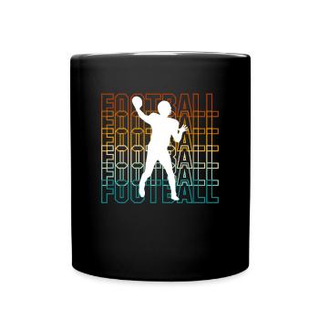 Vintage Retro Quarterback Shirt Football Cadeau - Mug uni - noir - Devant