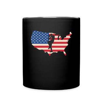 USA Flag America Flag Quarterback Shirt - Full Colour Mug - black - Front