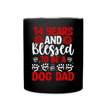14 Anniversaire Chien Béni Papa 14 Ans Chien Père - Mug uni - noir - Devant