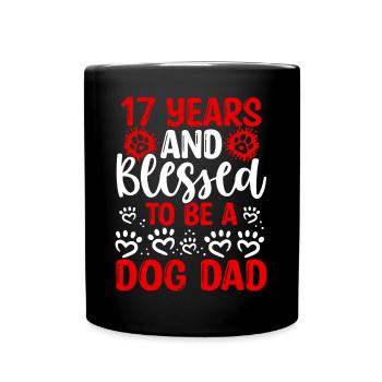 17 Anniversaire Chien Béni Papa 17 ans Chien Père - Mug uni - noir - Devant