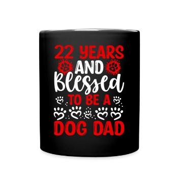 22 Anniversaire Chien Béni Papa 22 ans Chien Père - Mug uni - noir - Devant