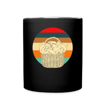 Retro Mushrooms Funny Mushroom Picker Gift - Full Colour Mug - black - Front