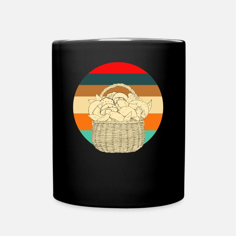 Rétro Champignons Drôle Cueilleur de Champignons Cadeau - Mug uni - noir