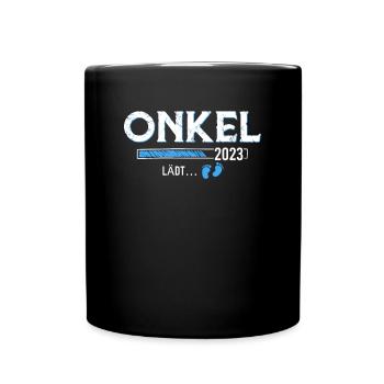 Onkel 2023 lädt Schwangerschaft - Tasse einfarbig - Schwarz - Vorne