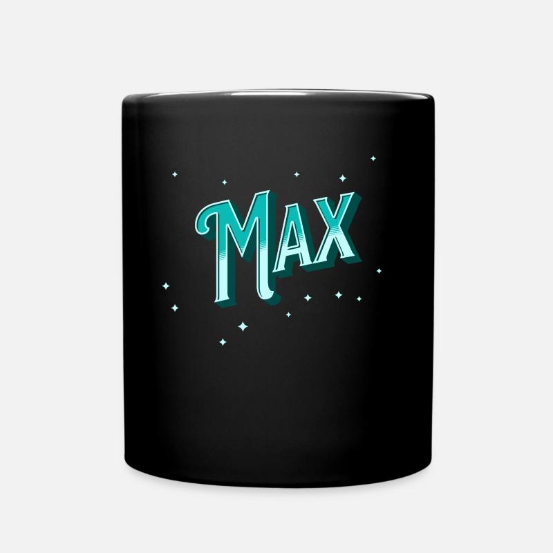 Max Namen personalisiert - Tasse einfarbig - Schwarz