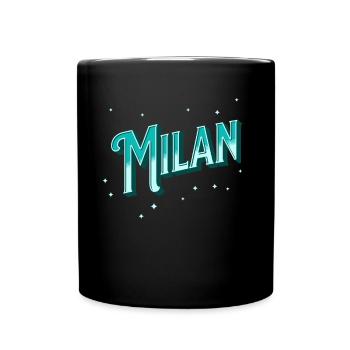 Milan Namen personalisiert - Tasse einfarbig - Schwarz - Vorne