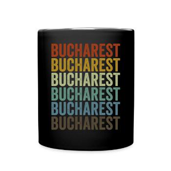 Bukarest Rumänien Retro Vintage - Tasse einfarbig - Schwarz - Vorne