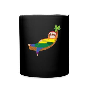 Sloth Rainbow Gay LGBTQ - Mug uni - noir - Devant