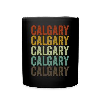 Calgary Canada Retro Vintage - Full Colour Mug - black - Front