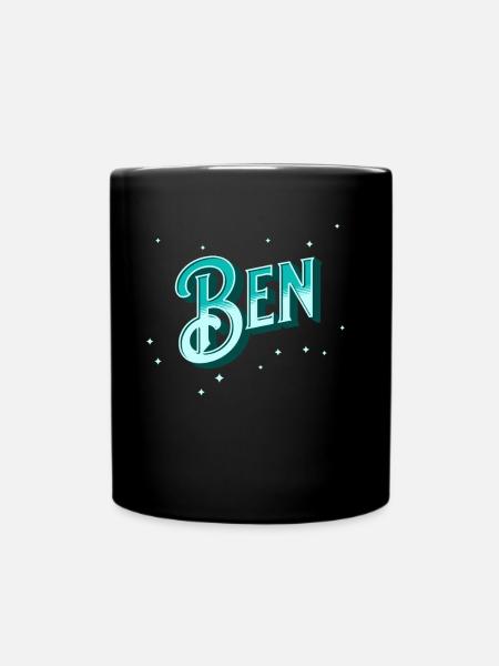 Ben Namen personalisiert - Tasse einfarbig - Schwarz