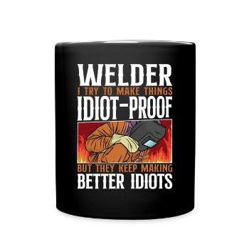 Welder Welding Vintage Welder I - Tasse einfarbig - Schwarz - Vorne