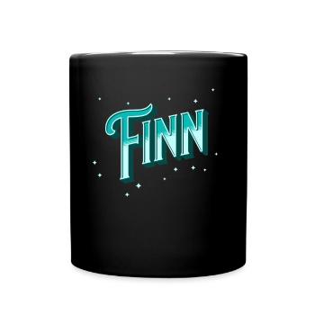 Finn Namen personalisiert - Tasse einfarbig - Schwarz - Vorne