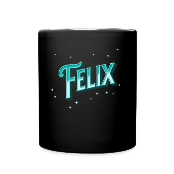 Felix Namen personalisiert - Tasse einfarbig - Schwarz - Vorne
