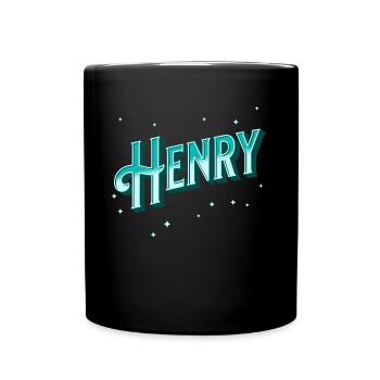Henry Namen personalisiert - Tasse einfarbig - Schwarz - Vorne