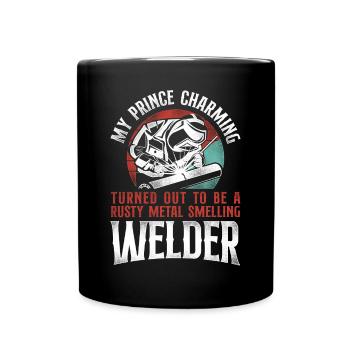 Soudeur Soudage Girlfriend Vintage - Mug uni - noir - Devant
