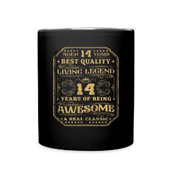 14 birthday 14 years man 14 years legendary 14 - Full Colour Mug - black - Front