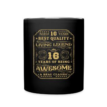 16 birthday 16 years man 16 years legendary 16 - Full Colour Mug - black - Front