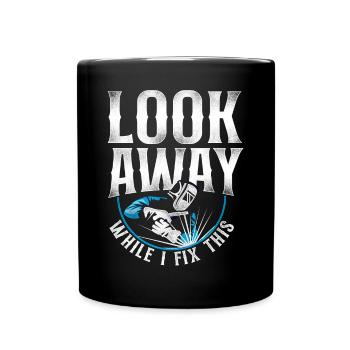Welder Welding Vintage Look Away - Tasse einfarbig - Schwarz - Vorne