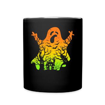 Ghost Halloween Ghost Halloween Spooky Halloween G - Full Colour Mug - black - Front