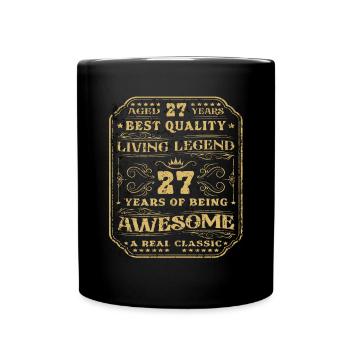 27 birthday 27 years man 27 years legendary 27 - Full Colour Mug - black - Front