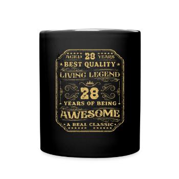28 anniversaire 28 ans homme 28 ans légendaire 28 - Mug uni - noir - Devant