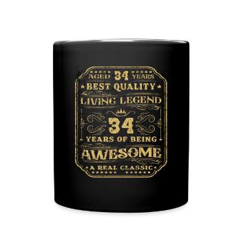 34 anniversaire 34 ans homme 34 ans légendaire 34 - Mug uni - noir - Devant