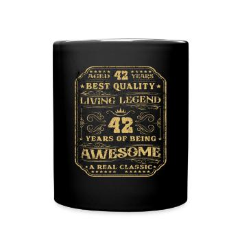 42 birthday 42 years man 42 years legendary 42 - Full Colour Mug - black - Front