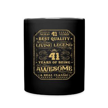 41 Geburtstag 41 Jahre Mann 41 jahre legende 41 - Tasse einfarbig - Schwarz - Vorne