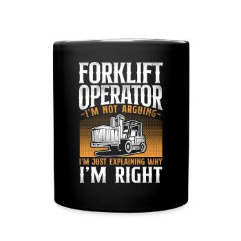 Certified Forklift Truck Operator - Full Colour Mug - black - Front