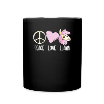 Amour de la Paix Lama - Mug uni - noir - Devant