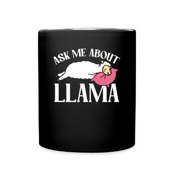 Ask me about Lama - Full Colour Mug - black - Front