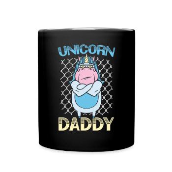 Unicorn Daddy Fathers Day Best Dad Ever Fatherhood - Full Colour Mug - black - Front