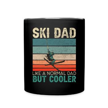 Ski Dad Mountain Ski Wintersport Schnee Vatertag - Tasse einfarbig - Schwarz - Vorne