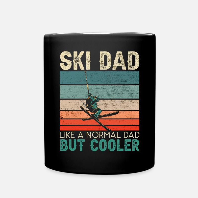Ski Dad Mountain Ski Wintersport Schnee Vatertag - Tasse einfarbig - Schwarz