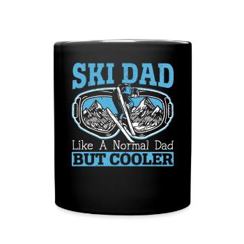 Ski Dad Mountain Ski Wintersport Schnee Vatertag - Tasse einfarbig - Schwarz - Vorne