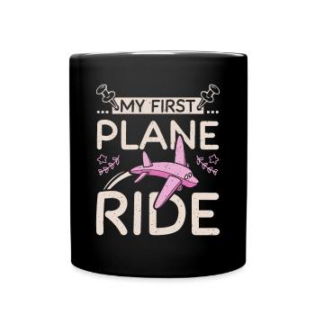 Ma première fille de voyage en avion - Mug uni - noir - Devant