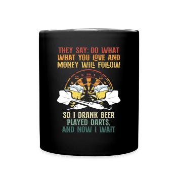 J’ai bu de la bière et des fléchettes rétro - Mug uni - noir - Devant