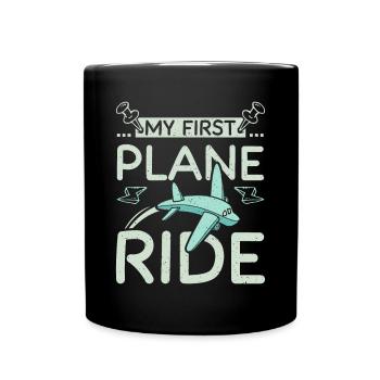 Mon premier voyage en avion - Mug uni - noir - Devant