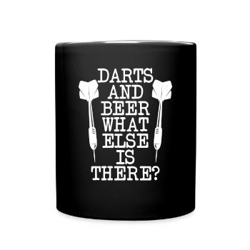 Fléchettes et bière avec deux fléchettes - Mug uni - noir - Devant