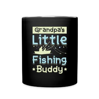 Grandpas little fishing buddy - Full Colour Mug - black - Front