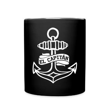 El Capitan Captain Captitán Boat Anker Seemann - Tasse einfarbig - Schwarz - Vorne