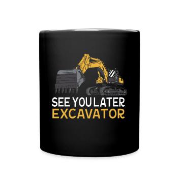 See you later excavator toddler Boy Kids - Full Colour Mug - black - Front