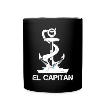 El Capitan Captain Captitán Boat Anker Seemann - Tasse einfarbig - Schwarz - Vorne