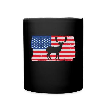 USA American Flag Patriotic Jagd Hunter - Tasse einfarbig - Schwarz - Vorne