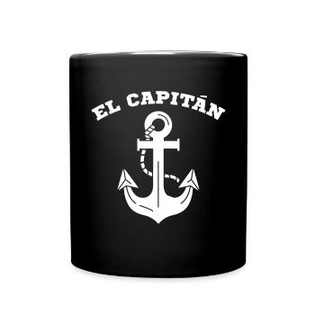 El Capitan Captain Captitán Boat Anker Seemann - Tasse einfarbig - Schwarz - Vorne