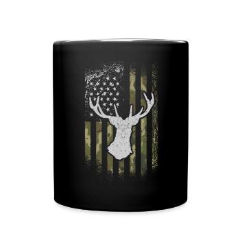 USA American Flag Patriotic Jagd Hunter - Tasse einfarbig - Schwarz - Vorne